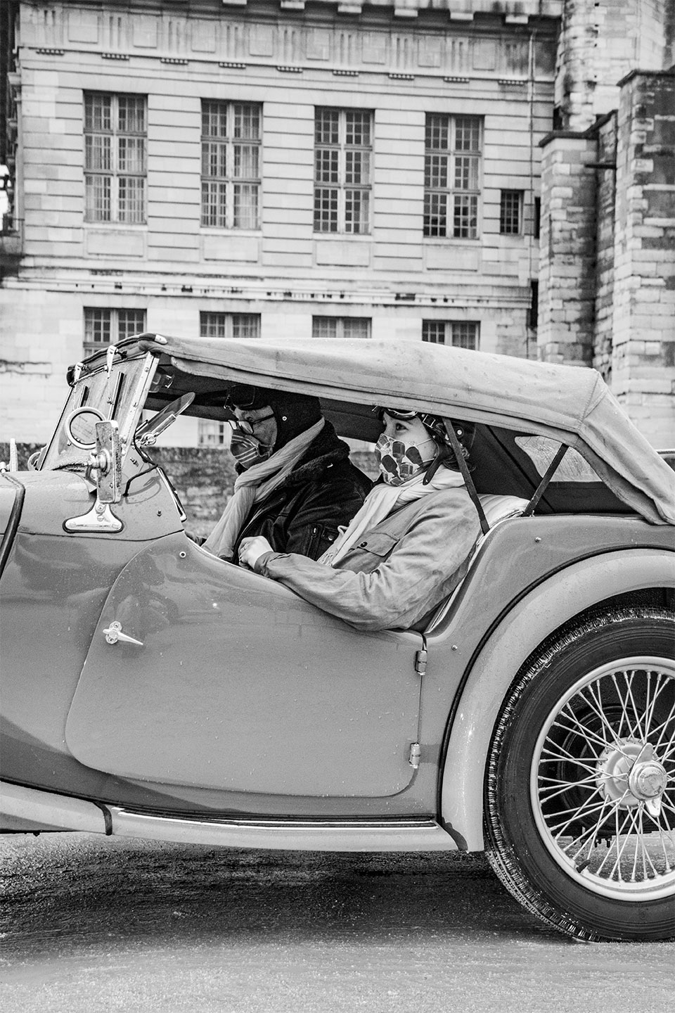 21st Crossing of Paris in Vintage Vehicles, old cars and bikes, January 31, 2021, France, (Nos Dren).