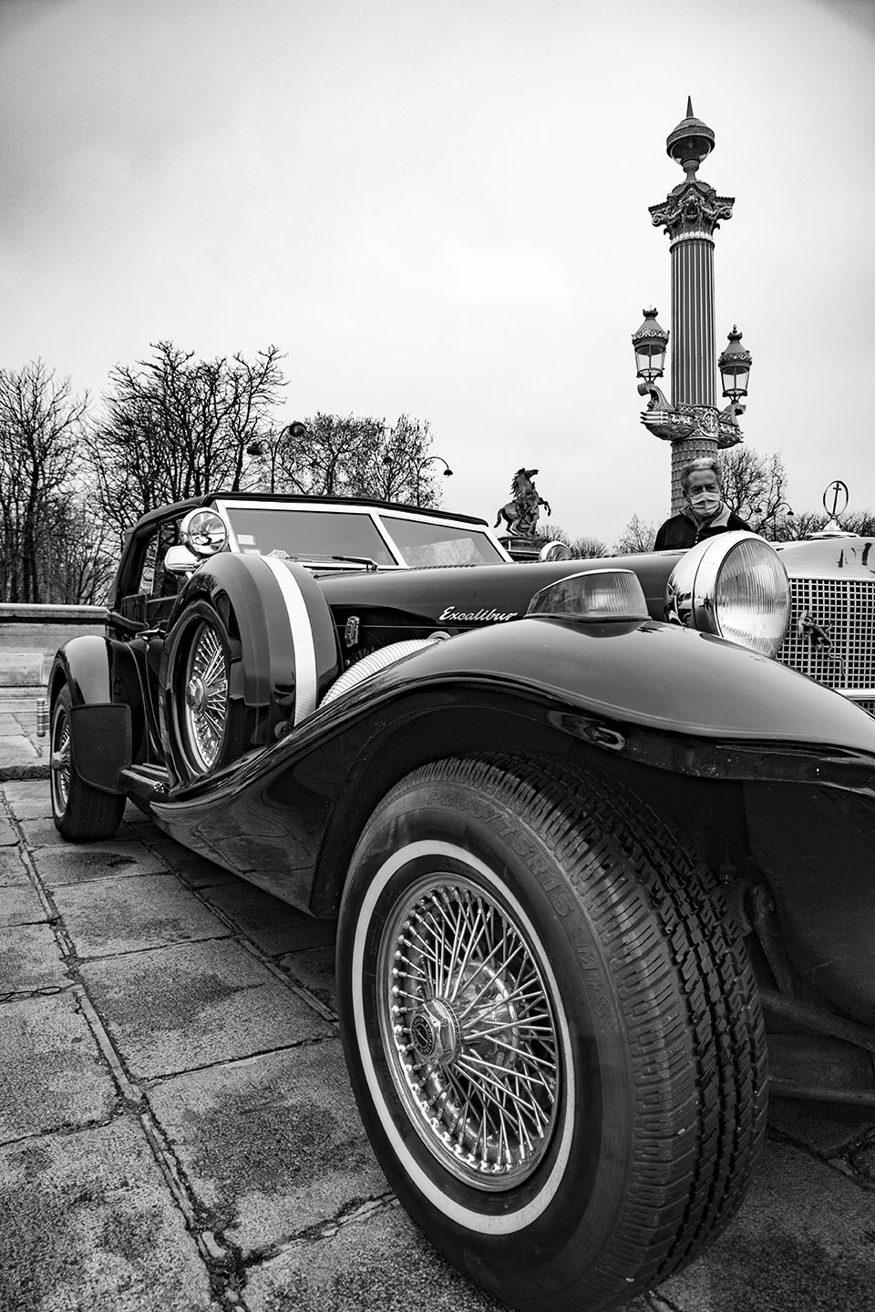 21st Crossing of Paris in Vintage Vehicles, old cars and bikes, January 31, 2021, France, (Nos Dren).