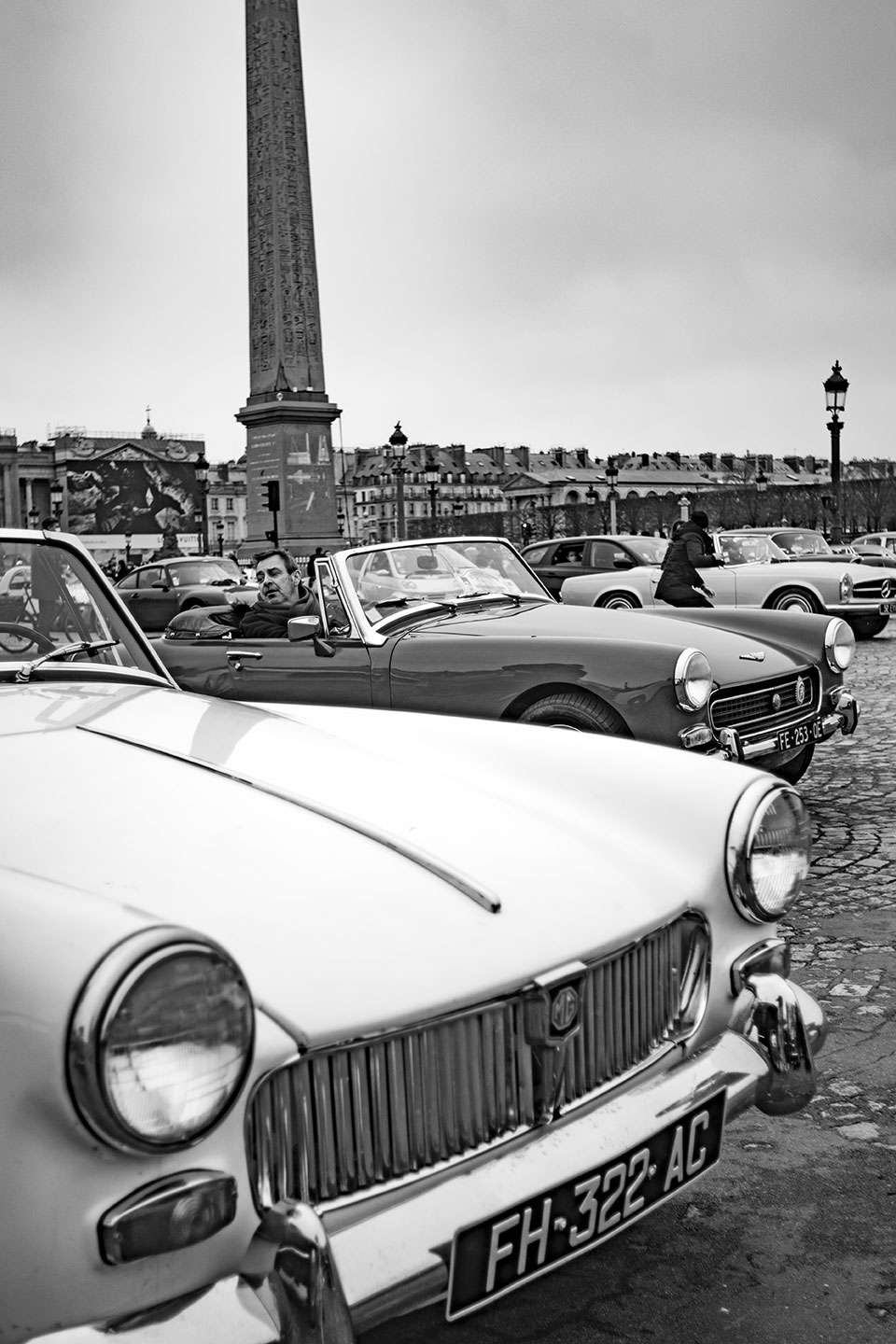 21st Crossing of Paris in Vintage Vehicles, old cars and bikes, January 31, 2021, France, (Nos Dren).