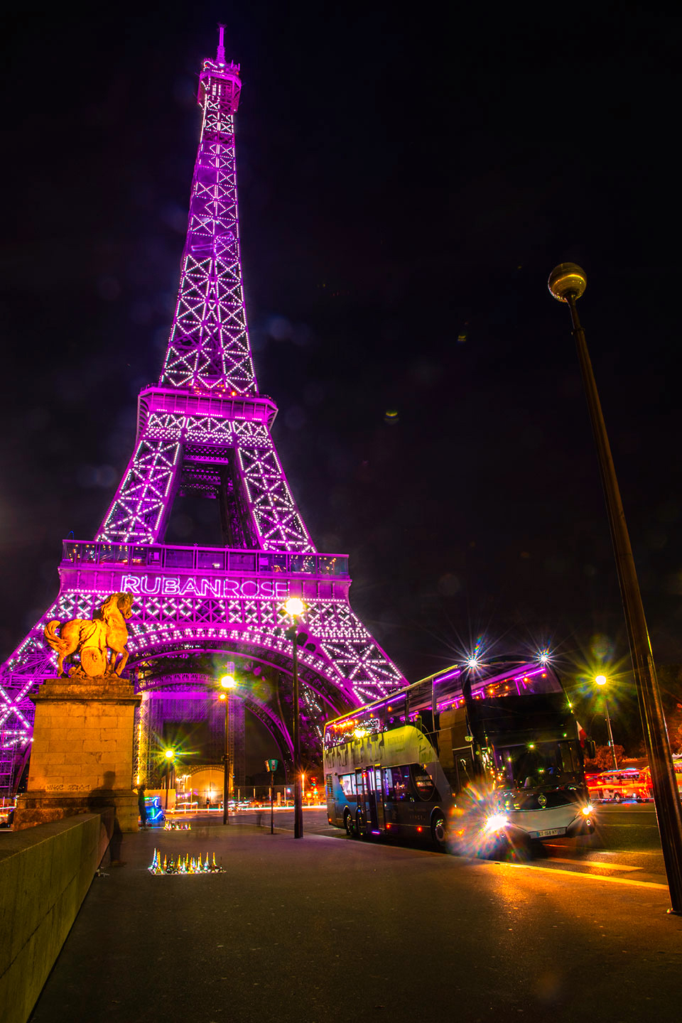 Pont de Iéna Tour Eiffel, Pink October 2020, Paris, France, Nos Dren