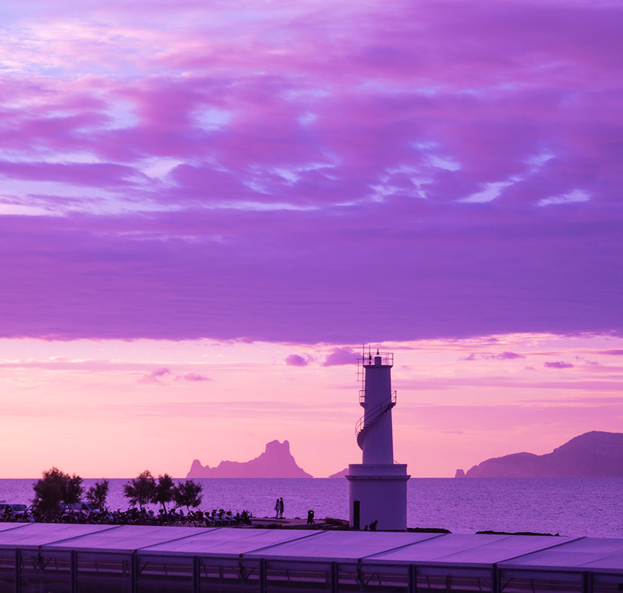 Purple sky sunset, Cala Savina, Formentera, Spain, (Nos Dren).