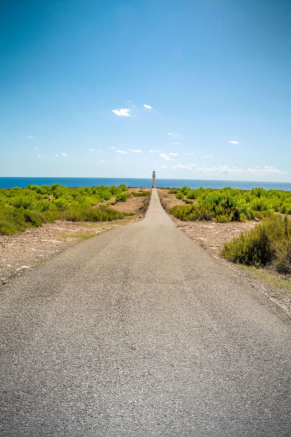 Path to the lighthouse Far del Cap de Barbaria, Formentera, Spain, (Nos Dren).