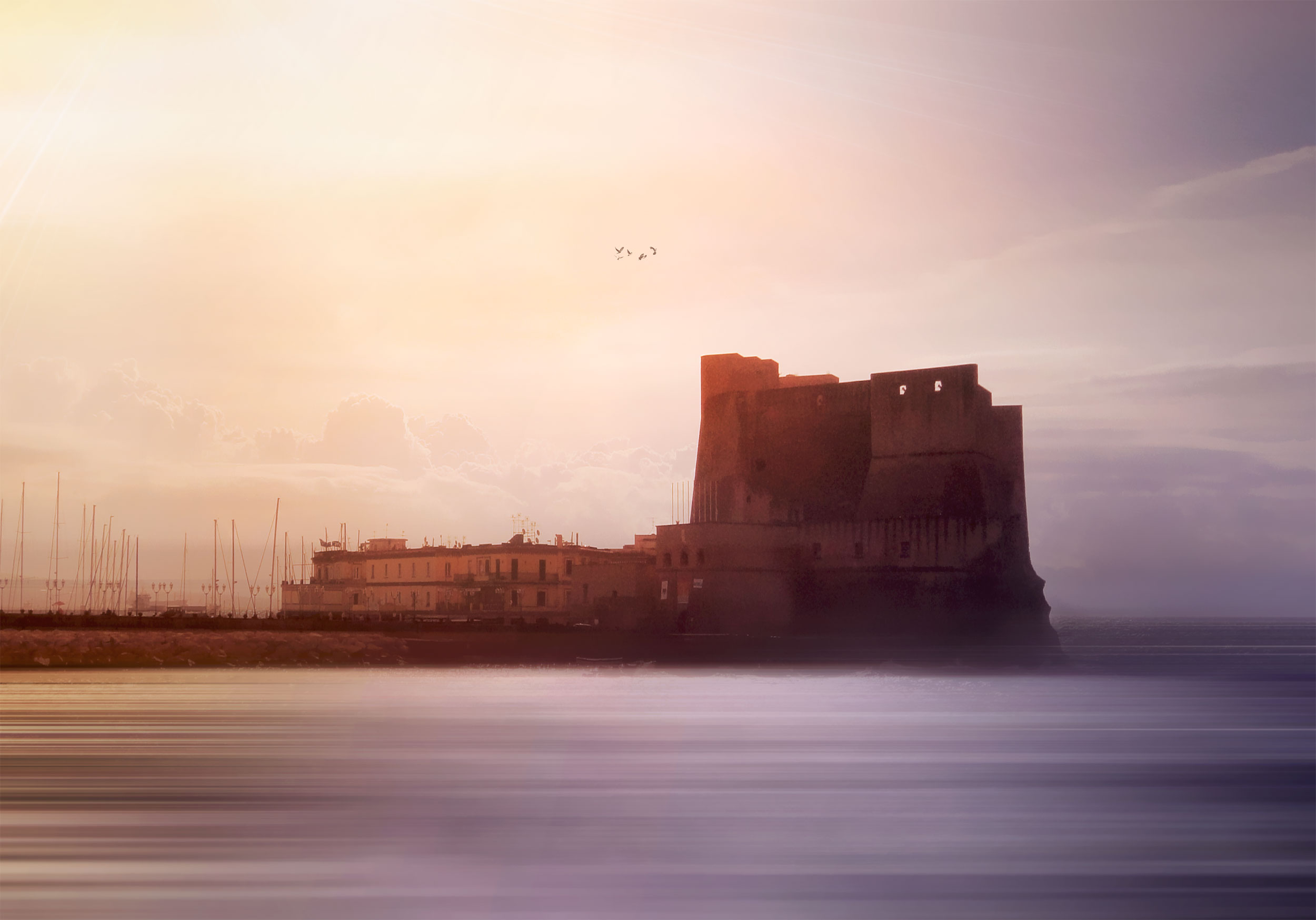 Castel Nuovo or Maschio Angioino, the gothic castle of Naples, Italy, (Nos Dren)