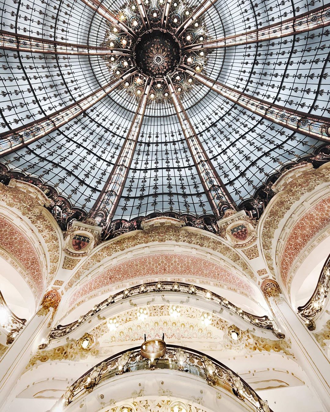 Under the dome of the Galeries Lafayette in Paris, France, very nice architecture. (Nos Dren)