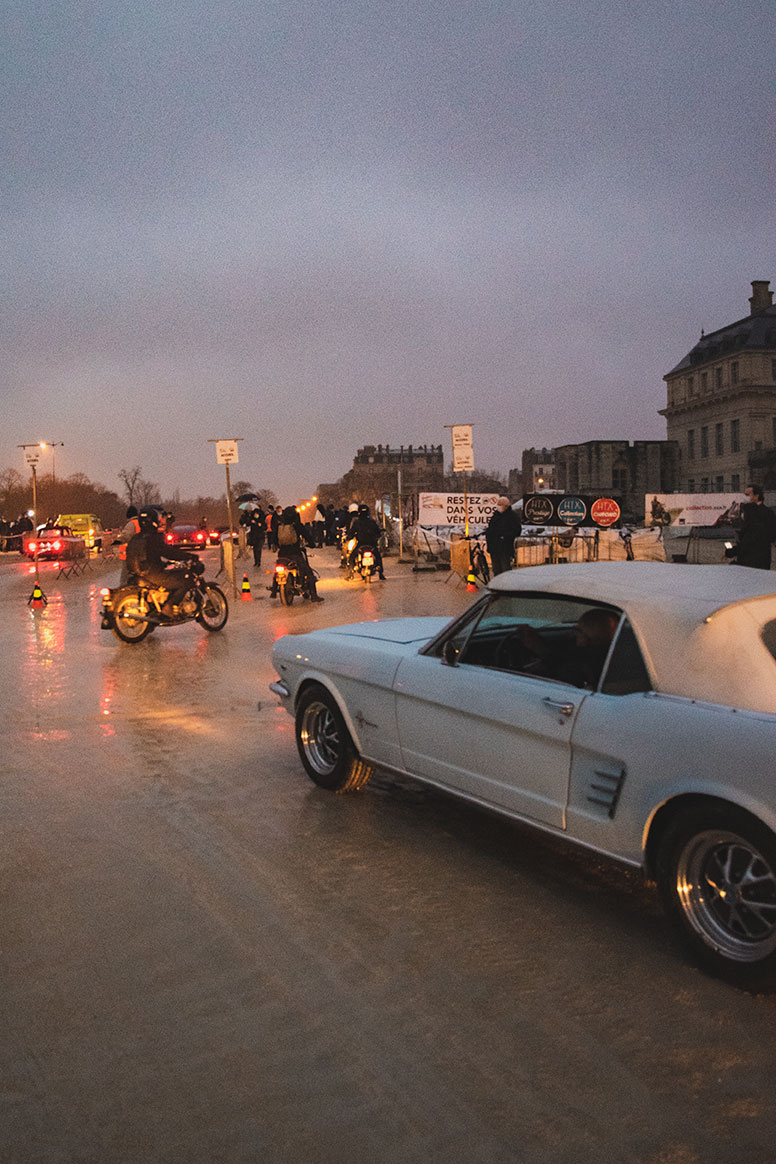 21st Crossing of Paris in Vintage Vehicles, old cars and bikes, January 31, 2021, France, (Nos Dren).
