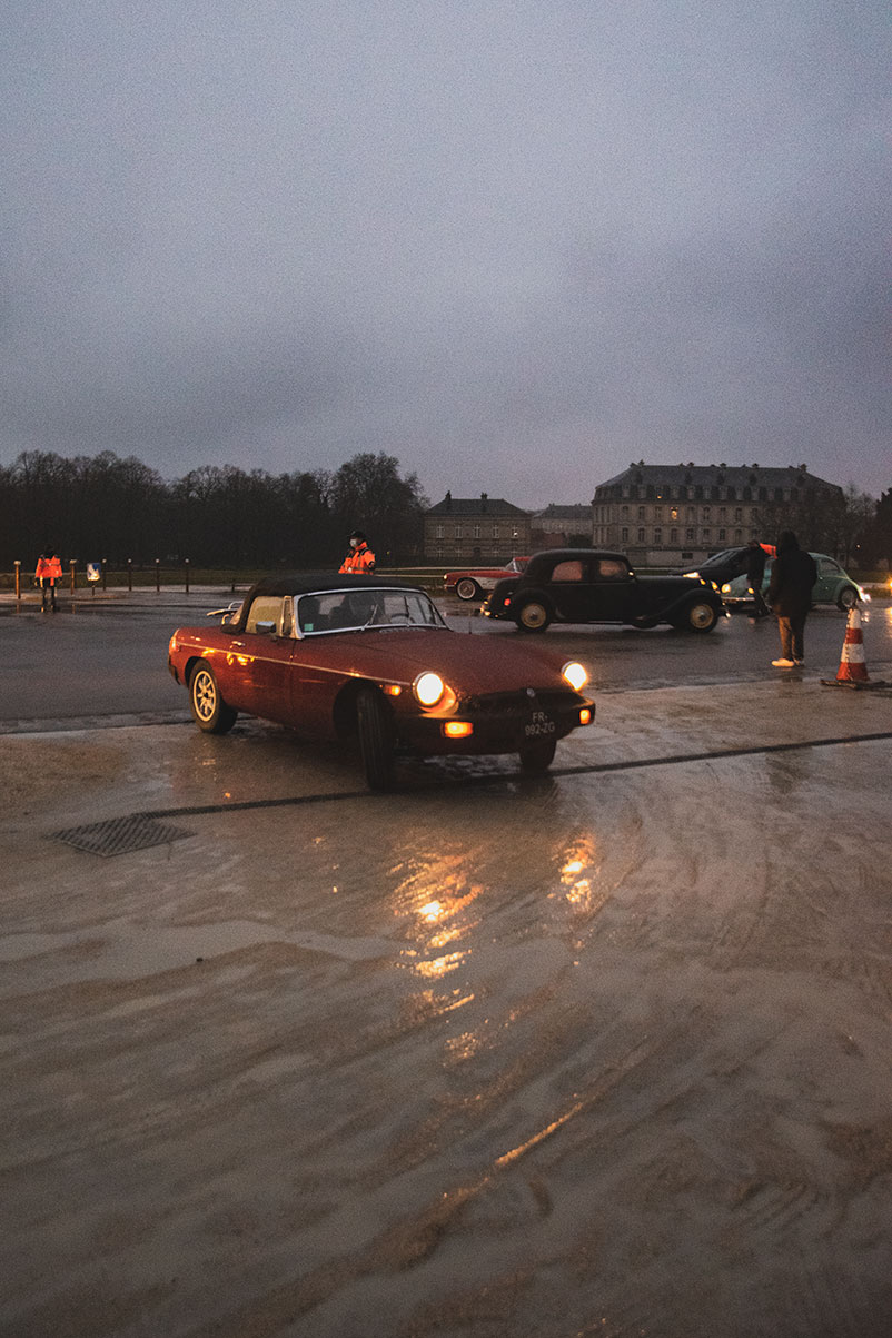 21st Crossing of Paris in Vintage Vehicles, old cars and bikes, January 31, 2021, France, (Nos Dren).
