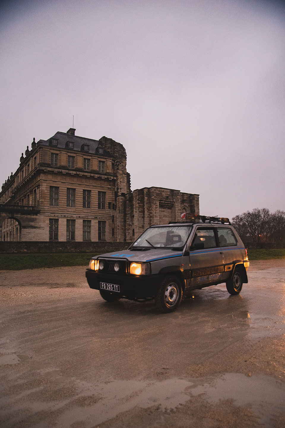 21st Crossing of Paris in Vintage Vehicles, old cars and bikes, January 31, 2021, France, (Nos Dren).