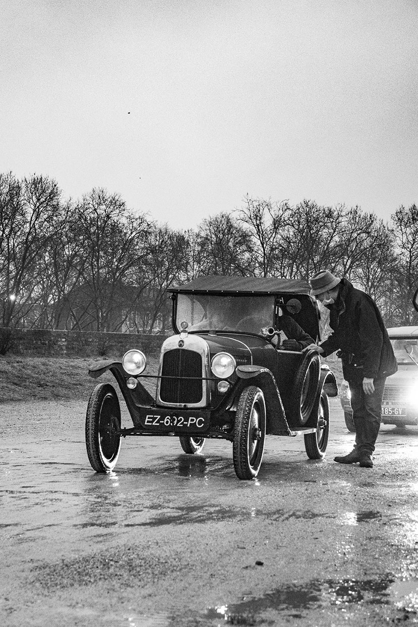 21st Crossing of Paris in Vintage Vehicles, old cars and bikes, January 31, 2021, France, (Nos Dren).