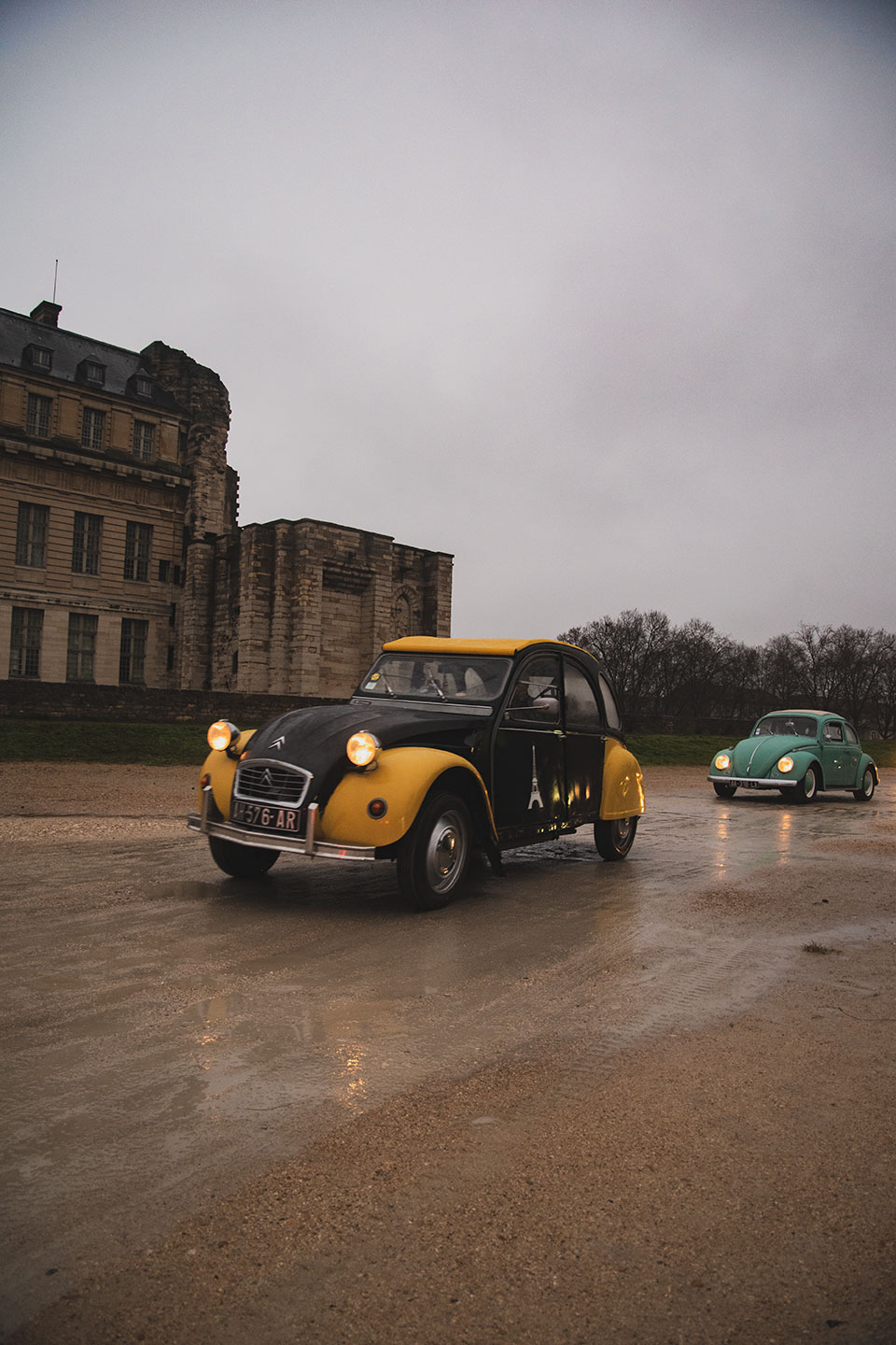 21st Crossing of Paris in Vintage Vehicles, old cars and bikes, January 31, 2021, France, (Nos Dren).