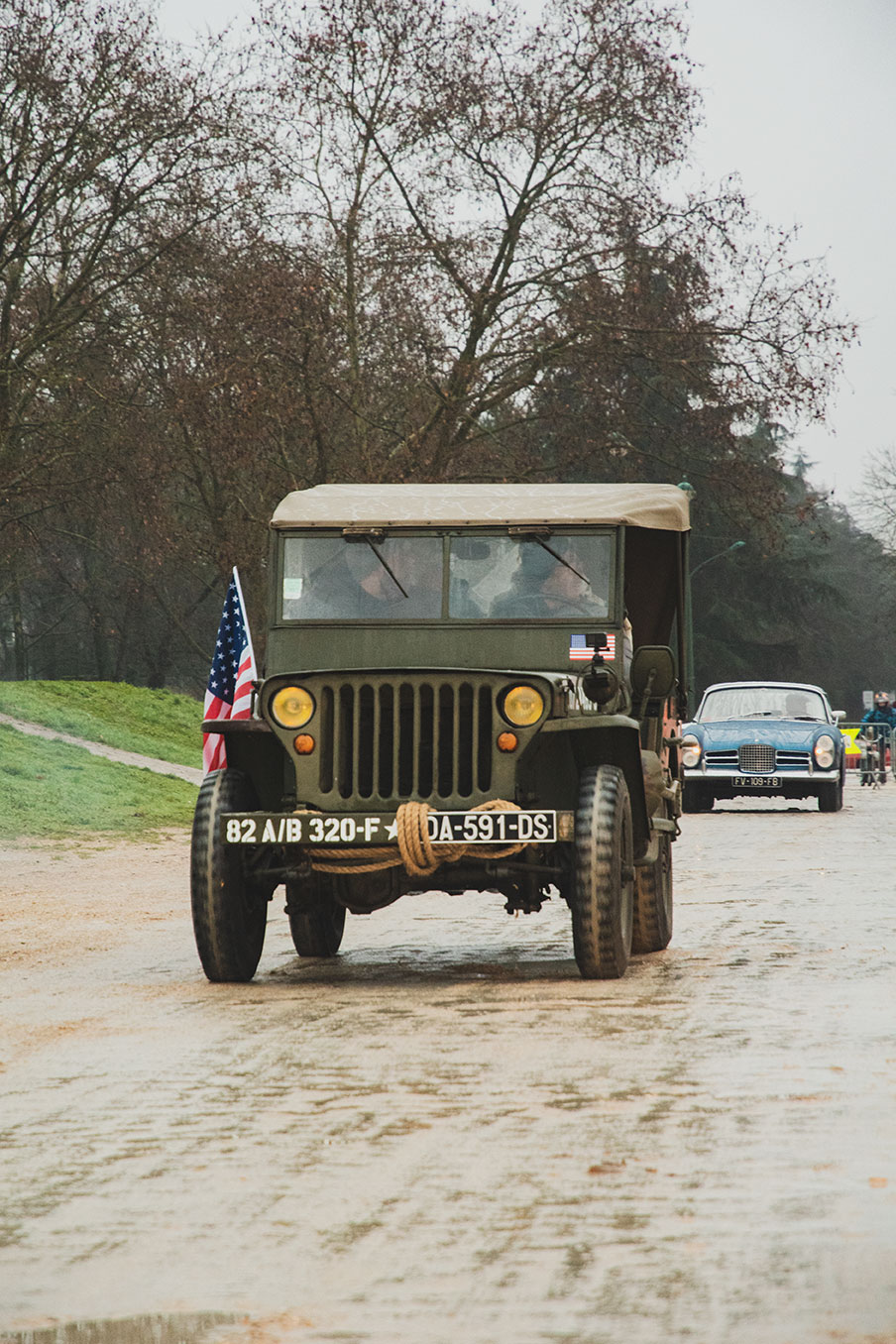 21st Crossing of Paris in Vintage Vehicles, old cars and bikes, January 31, 2021, France, (Nos Dren).