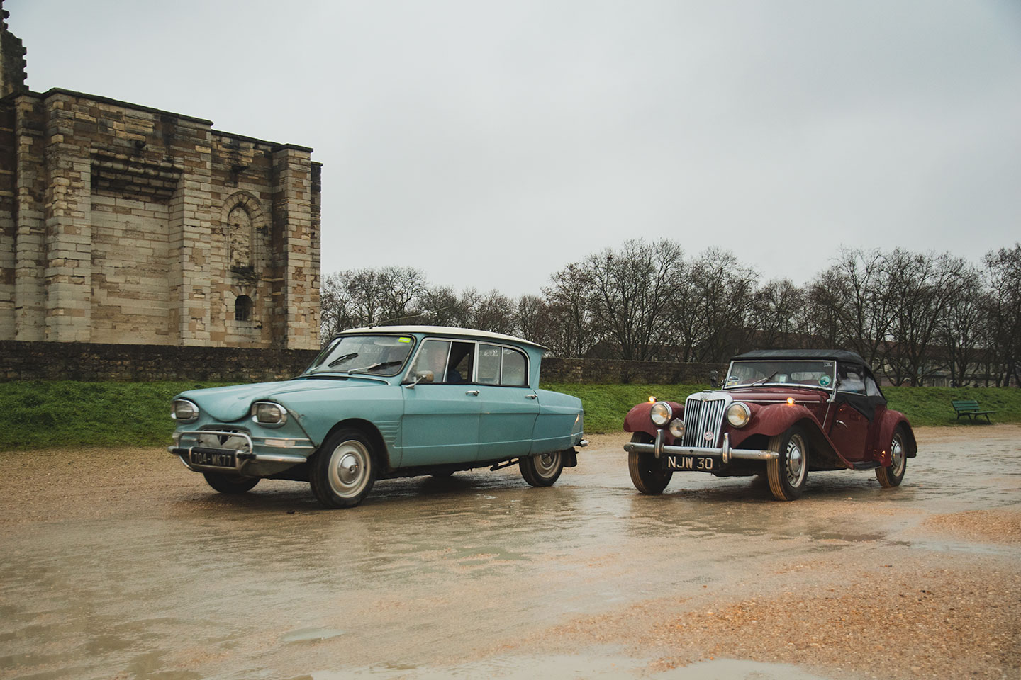 21st Crossing of Paris in Vintage Vehicles, old cars and bikes, January 31, 2021, France, (Nos Dren).
