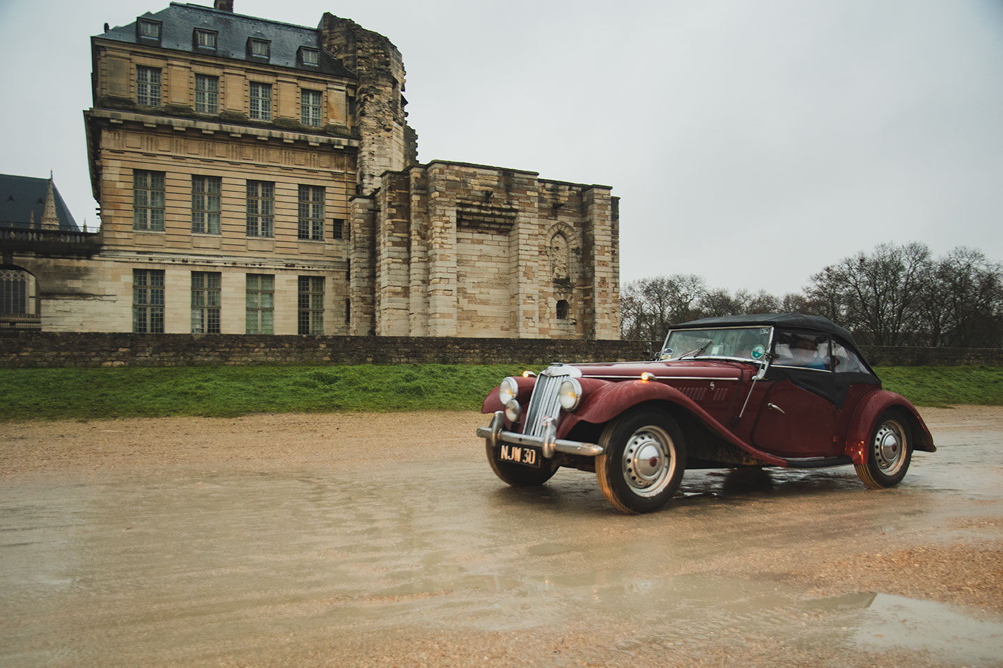 21st Crossing of Paris in Vintage Vehicles, old cars and bikes, January 31, 2021, France, (Nos Dren).