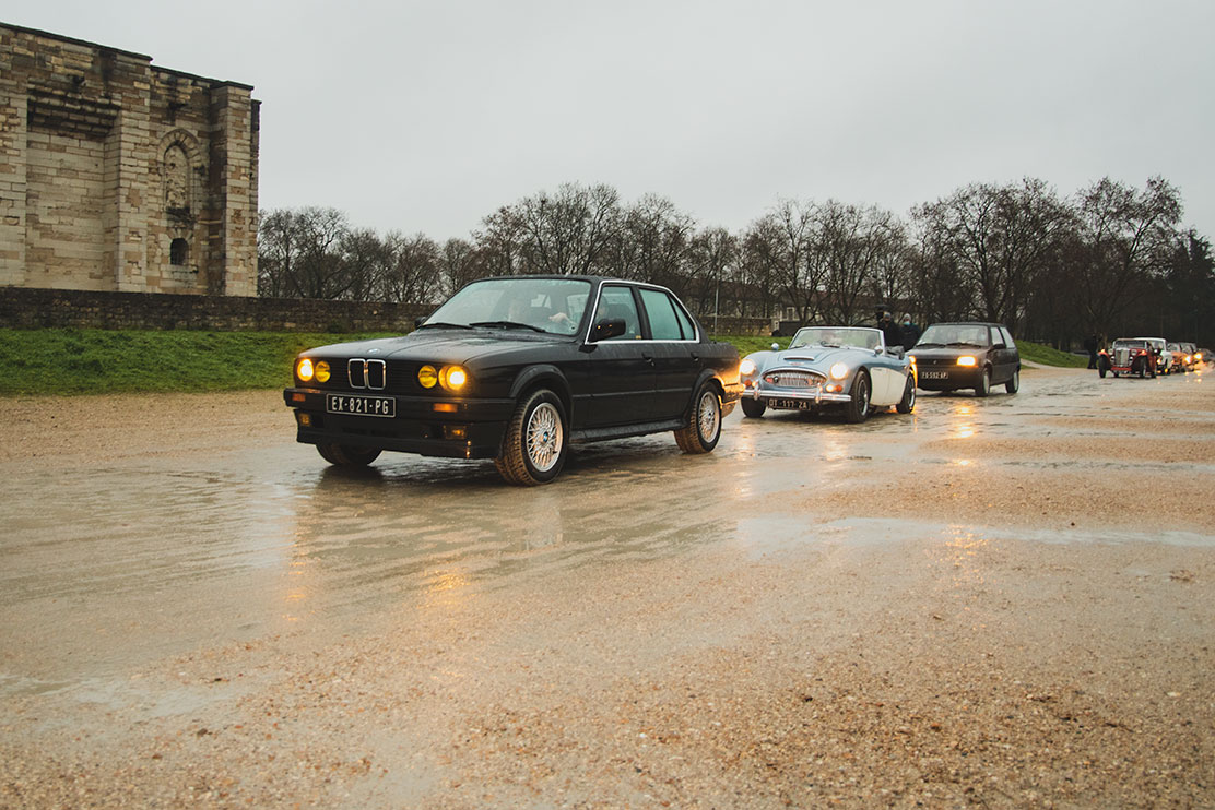 21st Crossing of Paris in Vintage Vehicles, old cars and bikes, January 31, 2021, France, (Nos Dren).