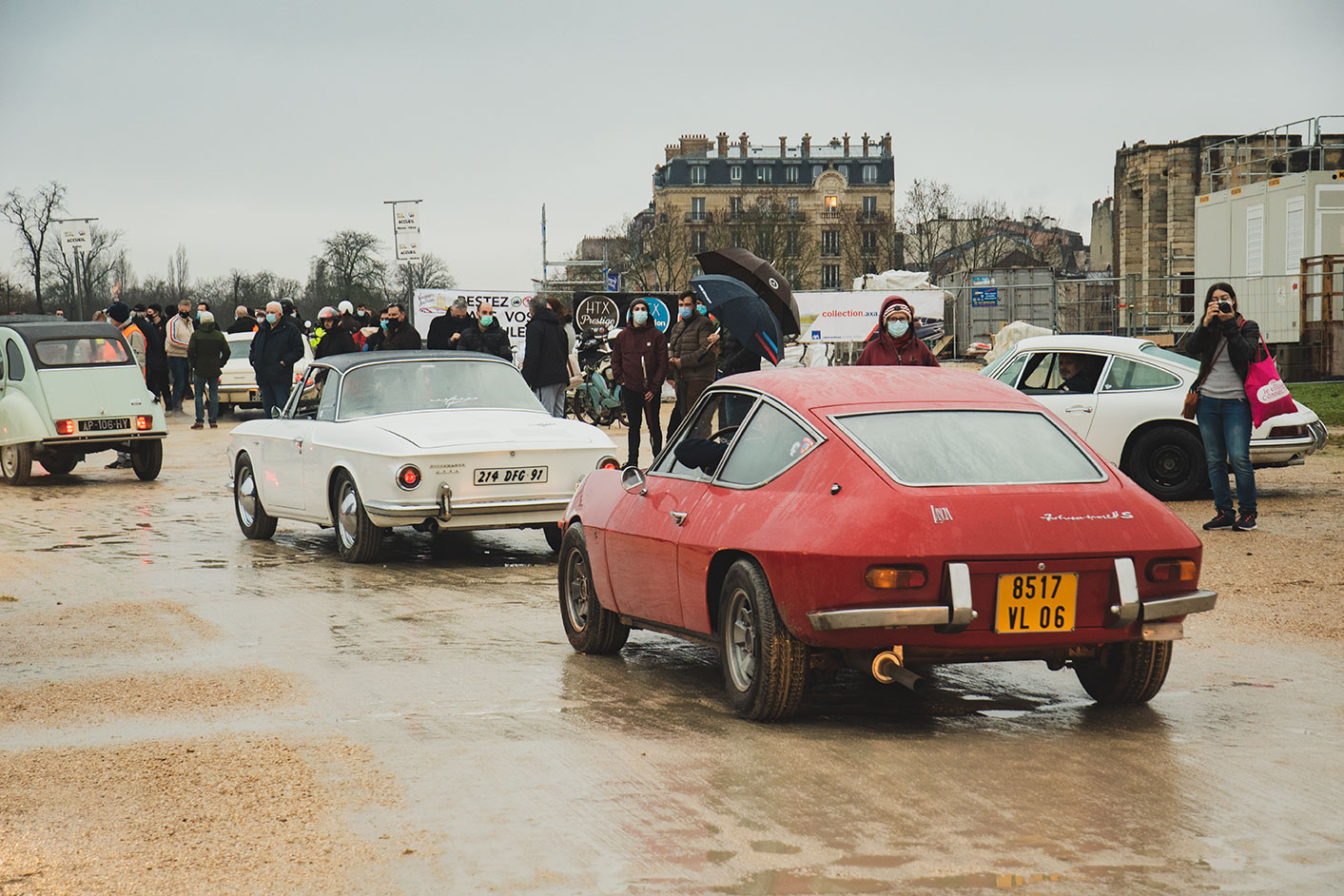 21st Crossing of Paris in Vintage Vehicles, old cars and bikes, January 31, 2021, France, (Nos Dren).
