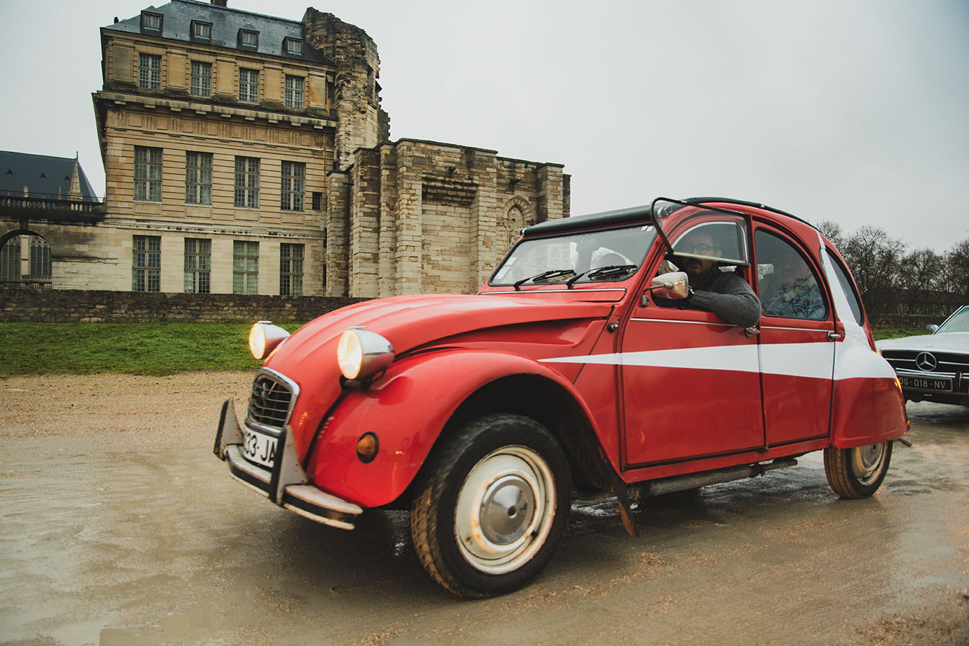 21st Crossing of Paris in Vintage Vehicles, old cars and bikes, January 31, 2021, France, (Nos Dren).