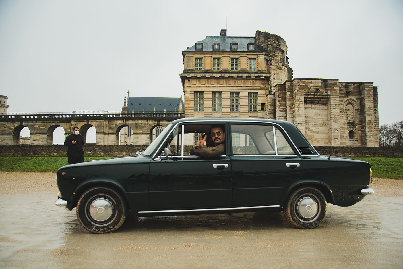 21st Crossing of Paris in Vintage Vehicles, old cars and bikes, January 31, 2021, France, (Nos Dren).