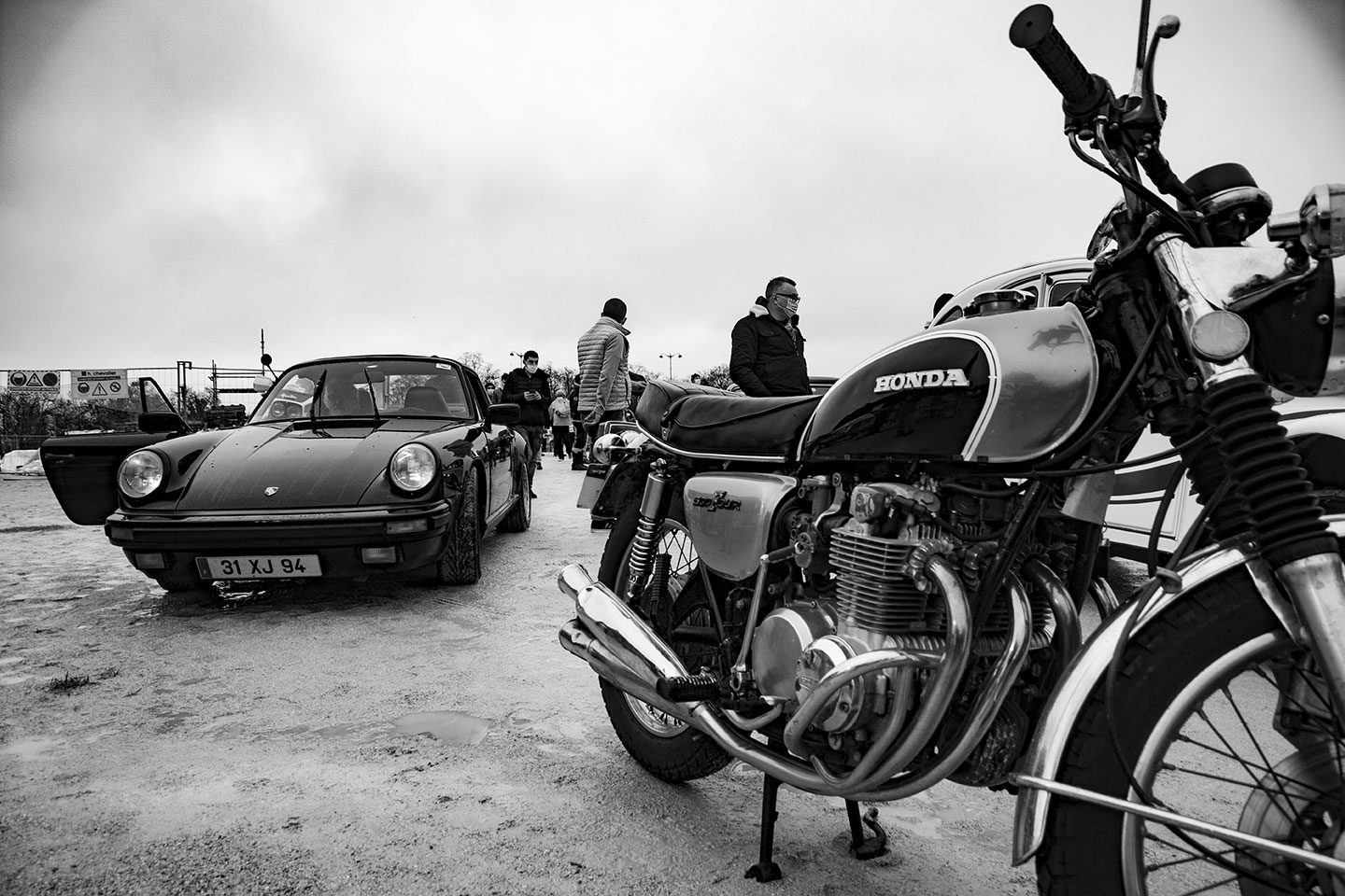 21st Crossing of Paris in Vintage Vehicles, old cars and bikes, January 31, 2021, France, (Nos Dren).