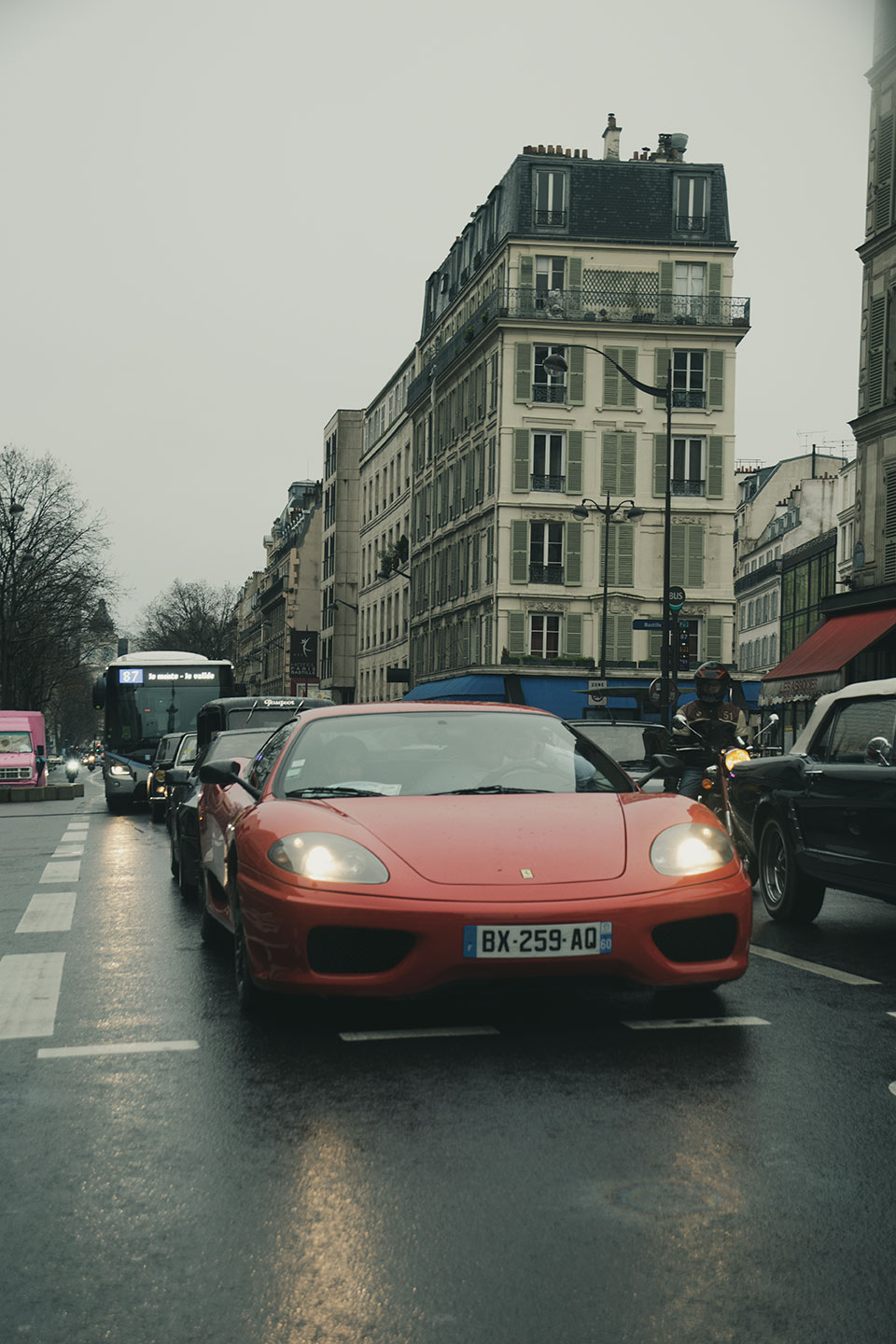 21st Crossing of Paris in Vintage Vehicles, old cars and bikes, January 31, 2021, France, (Nos Dren).