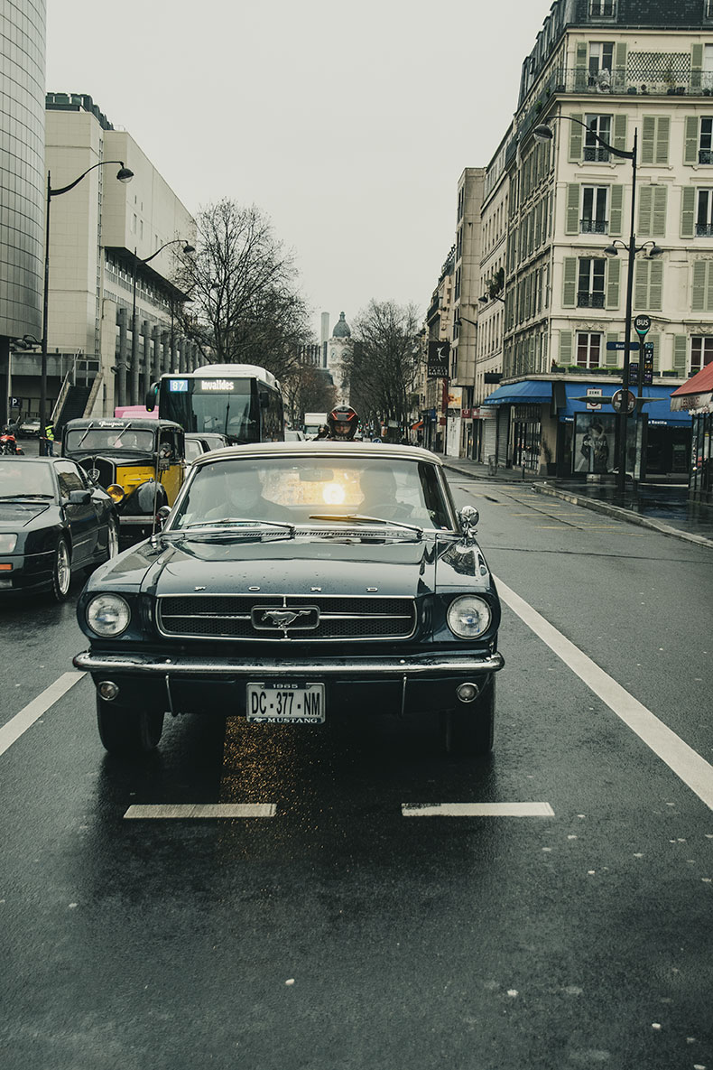 21st Crossing of Paris in Vintage Vehicles, old cars and bikes, January 31, 2021, France, (Nos Dren).