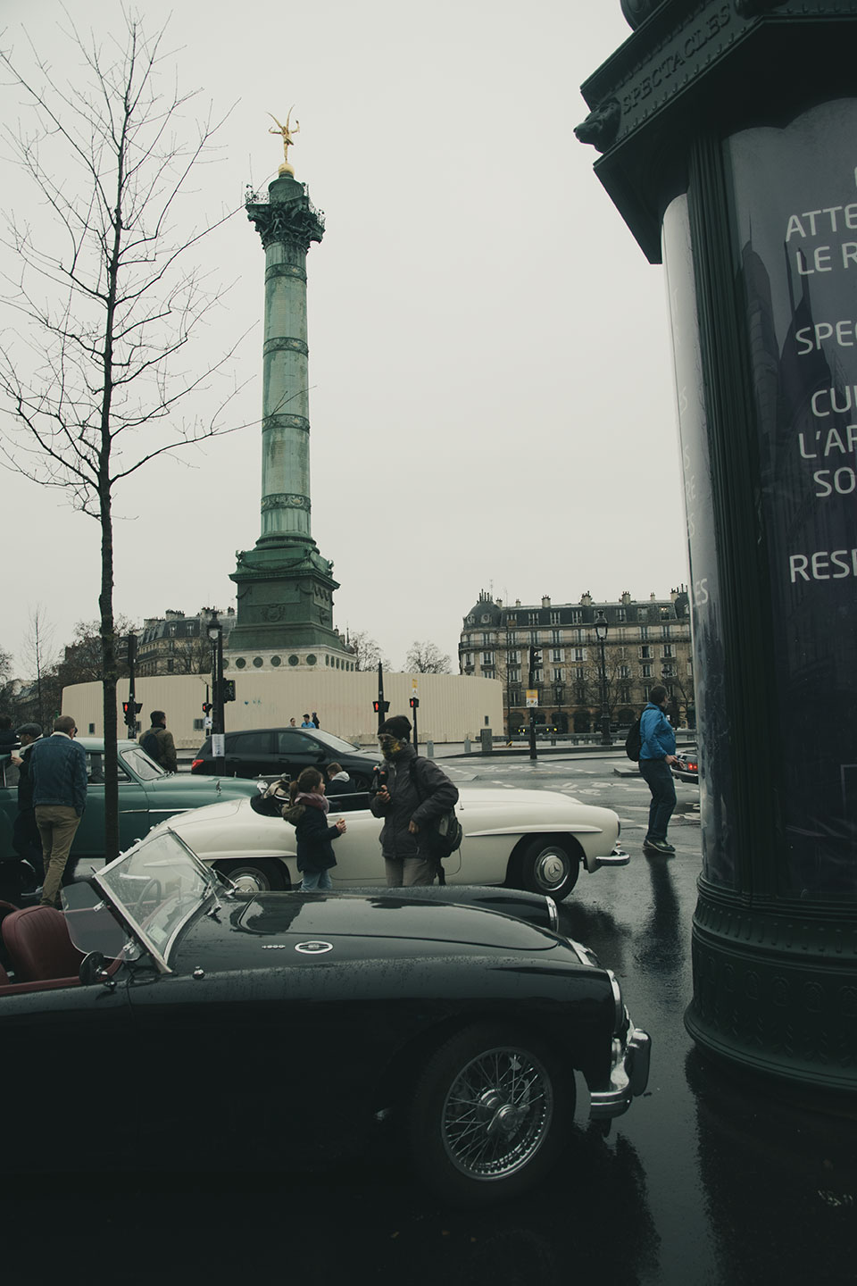 21st Crossing of Paris in Vintage Vehicles, old cars and bikes, January 31, 2021, France, (Nos Dren).