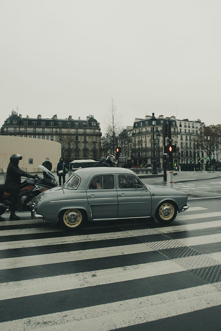 21st Crossing of Paris in Vintage Vehicles, old cars and bikes, January 31, 2021, France, (Nos Dren).