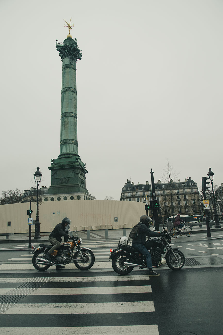 21st Crossing of Paris in Vintage Vehicles, old cars and bikes, January 31, 2021, France, (Nos Dren).