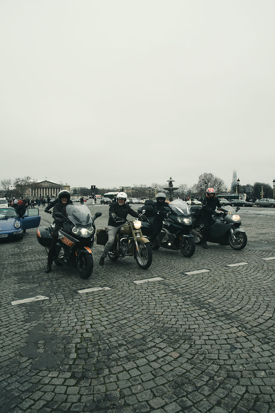 21st Crossing of Paris in Vintage Vehicles, old cars and bikes, January 31, 2021, France, (Nos Dren).