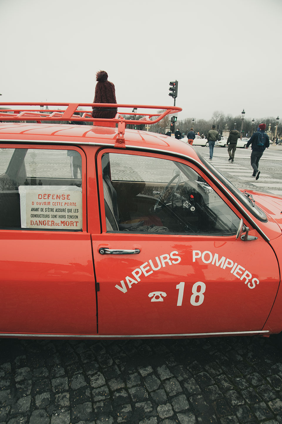 21st Crossing of Paris in Vintage Vehicles, old cars and bikes, January 31, 2021, France, (Nos Dren).
