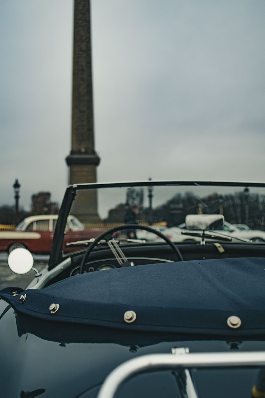 21st Crossing of Paris in Vintage Vehicles, old cars and bikes, January 31, 2021, France, (Nos Dren).