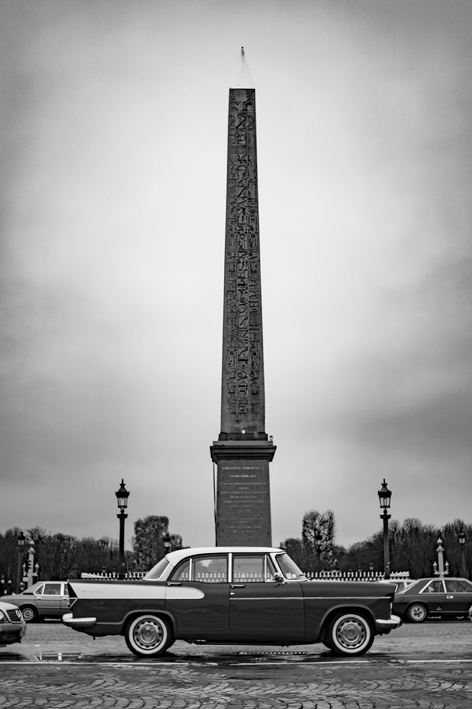 21st Crossing of Paris in Vintage Vehicles, old cars and bikes, January 31, 2021, France, (Nos Dren).