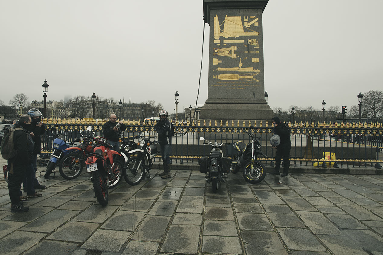 21st Crossing of Paris in Vintage Vehicles, old cars and bikes, January 31, 2021, France, (Nos Dren).