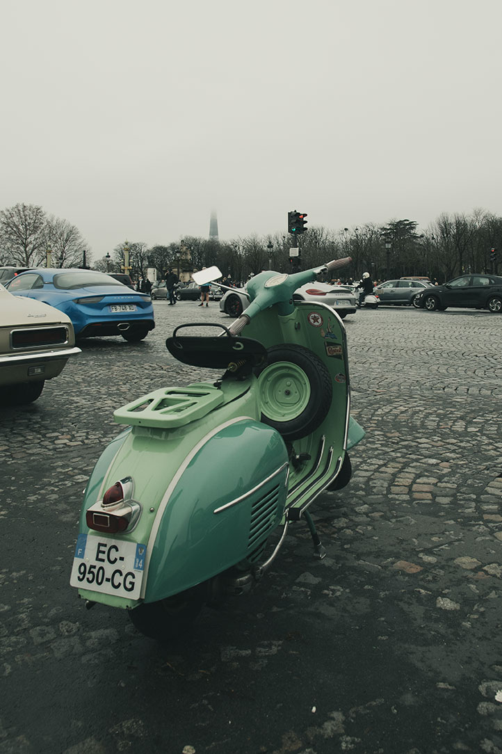 21st Crossing of Paris in Vintage Vehicles, old cars and bikes, January 31, 2021, France, (Nos Dren).