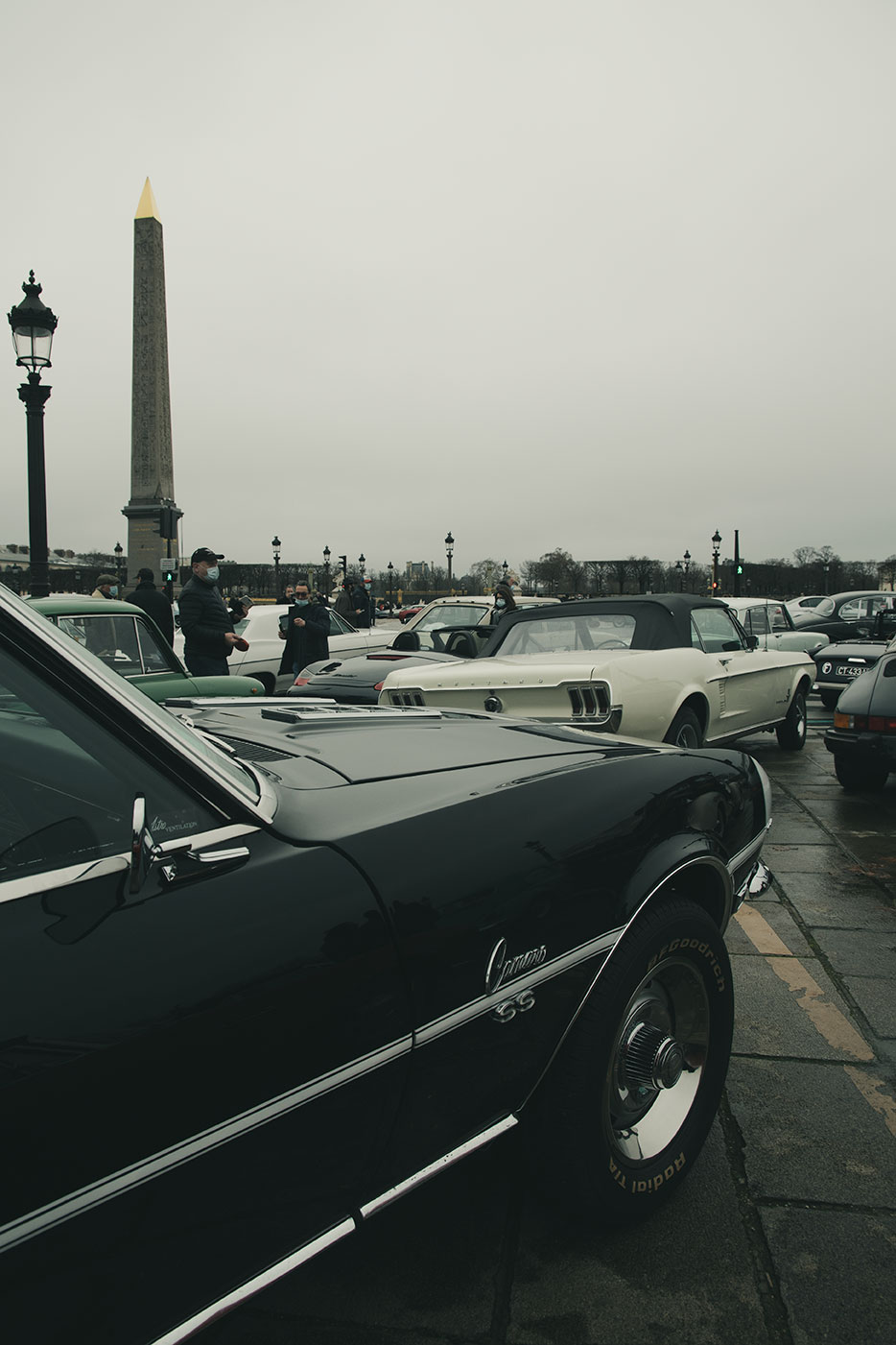 21st Crossing of Paris in Vintage Vehicles, old cars and bikes, January 31, 2021, France, (Nos Dren).