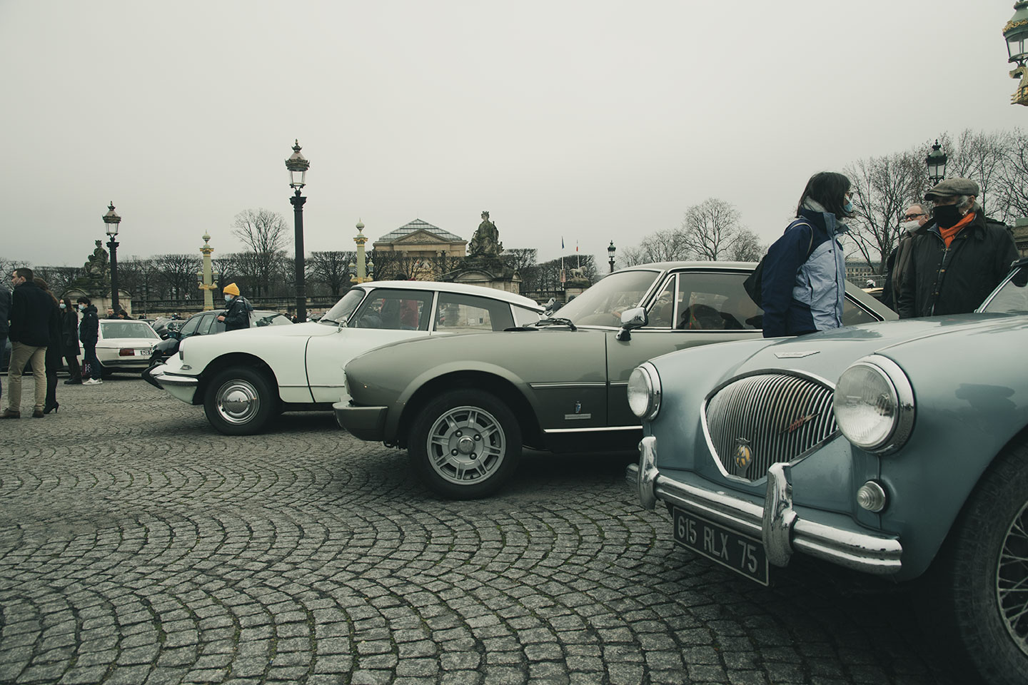 21st Crossing of Paris in Vintage Vehicles, old cars and bikes, January 31, 2021, France, (Nos Dren).