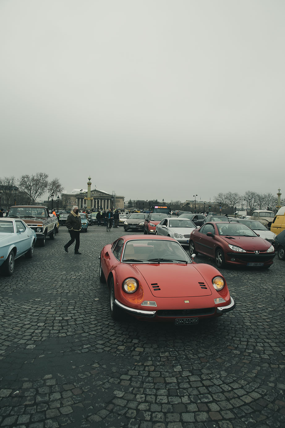 21st Crossing of Paris in Vintage Vehicles, old cars and bikes, January 31, 2021, France, (Nos Dren).