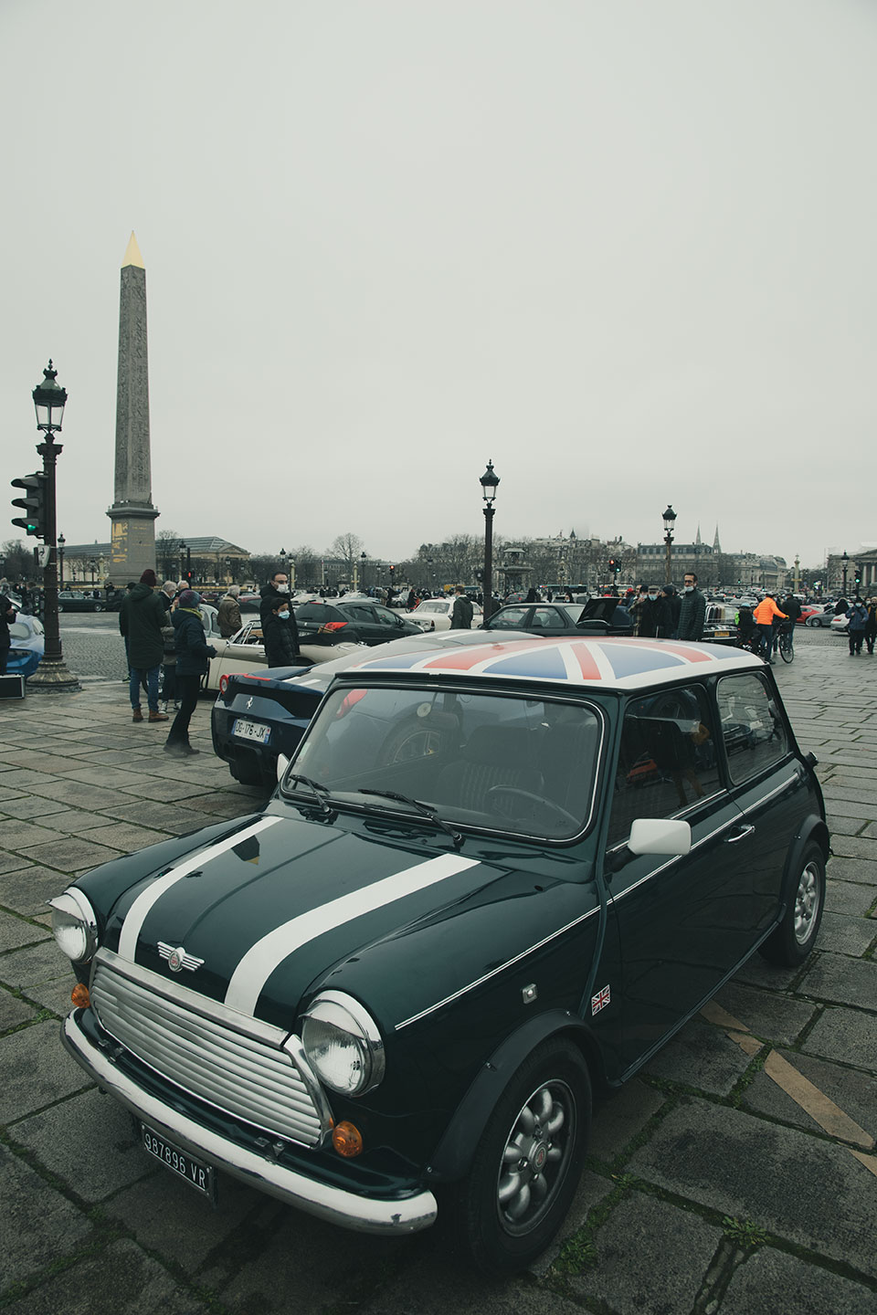 21st Crossing of Paris in Vintage Vehicles, old cars and bikes, January 31, 2021, France, (Nos Dren).