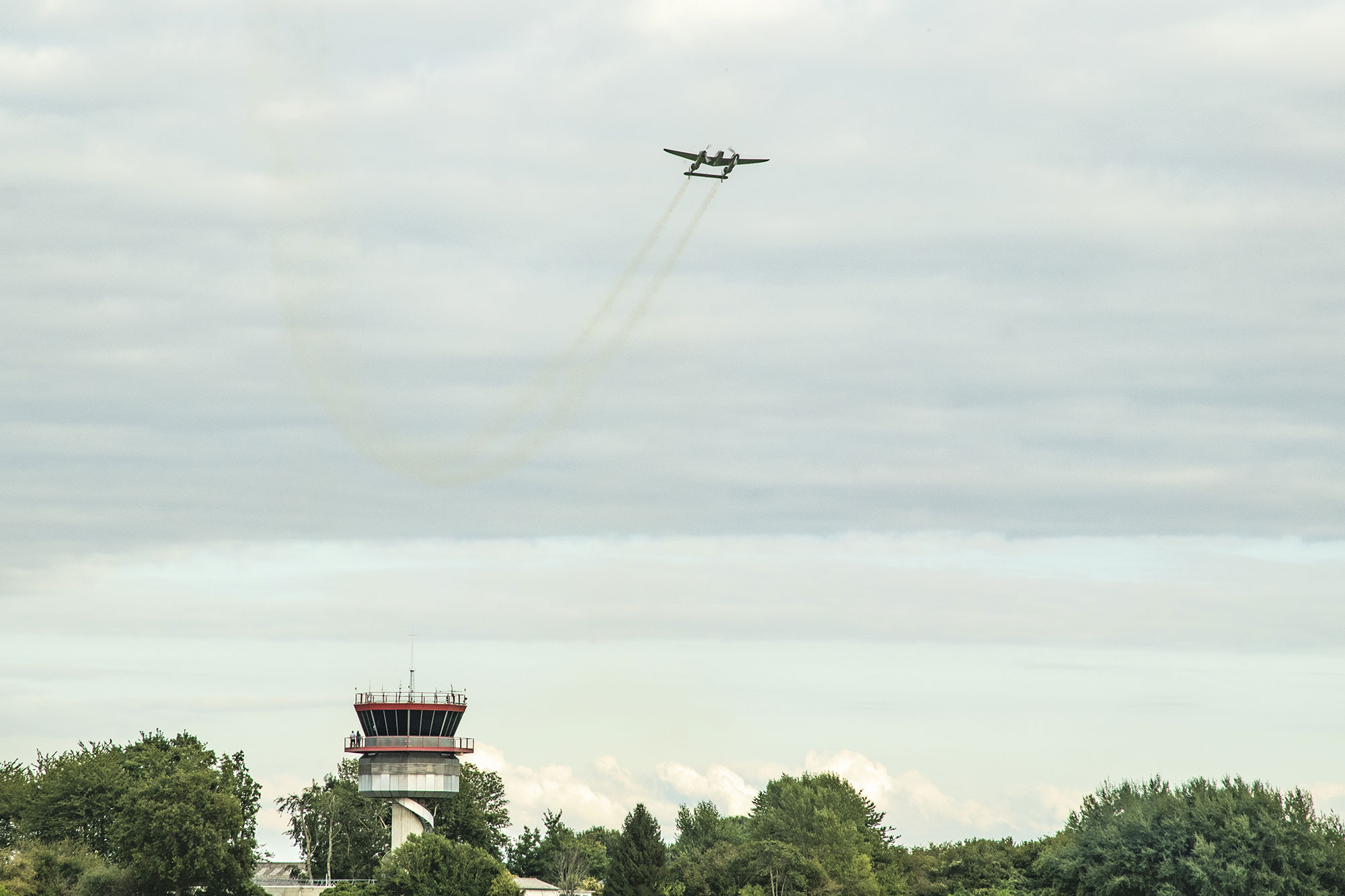 Lockheed P38 Lightning fighter, Operator: Flying Bulls, Pilot: Raimund Riedmann, Air Legend 2021, Nos Dren