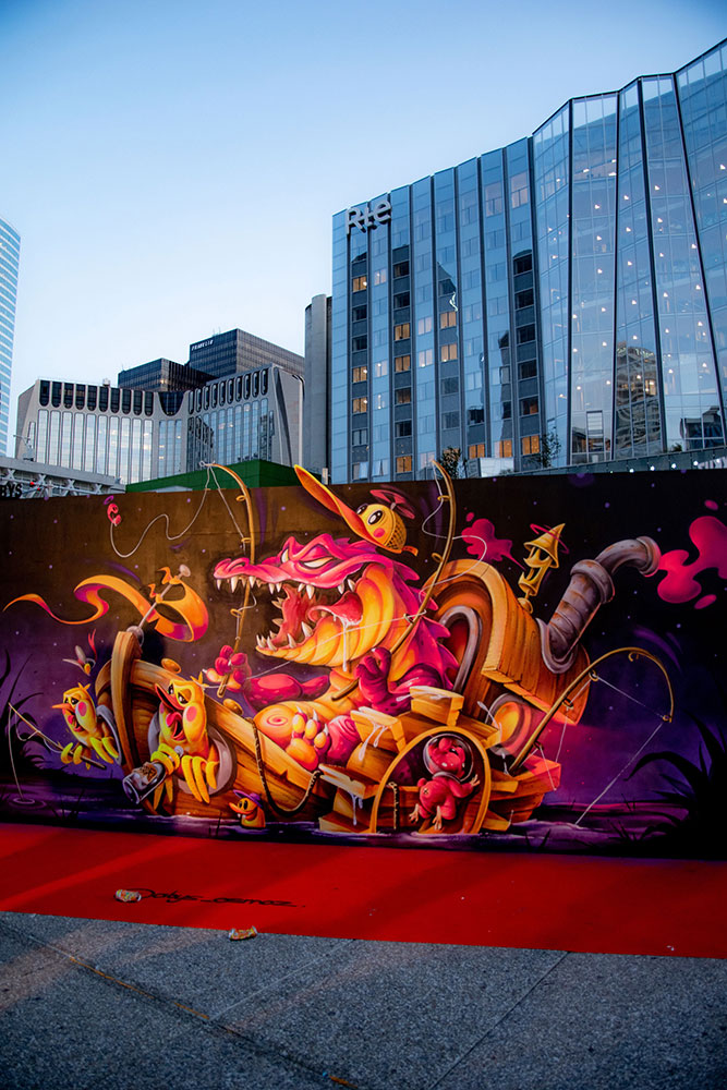 Urban Week Festival Paris La Defense, Street Art graffitti by Abys Osmoz, September 18, 2020, France, (Nos Dren).