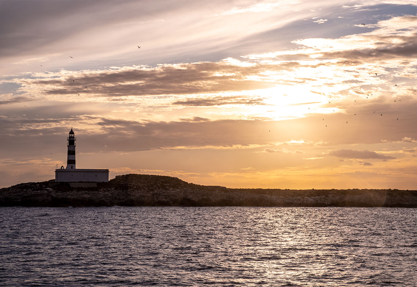 Ibiza, Lighthouse Far de l'Illa des Penjats, Balearic Islands, Catalonia, Spain. (Nos Dren).